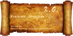 Kuntner Orsolya névjegykártya